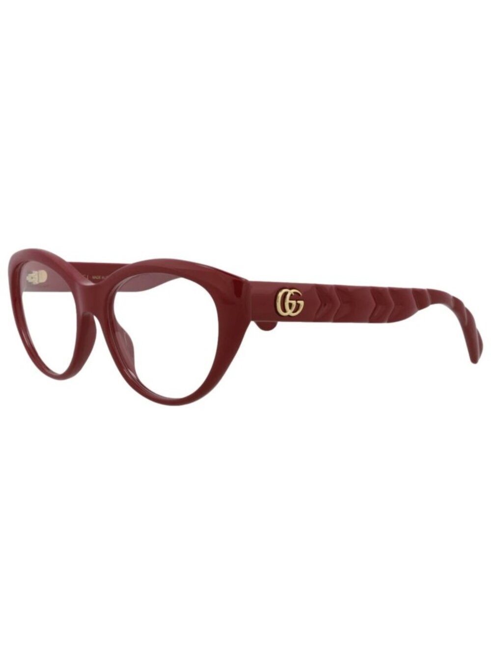 New Gucci Women's Eyeglasses Cat Eye Acetate Frame Burgundy Burgundy Transparent